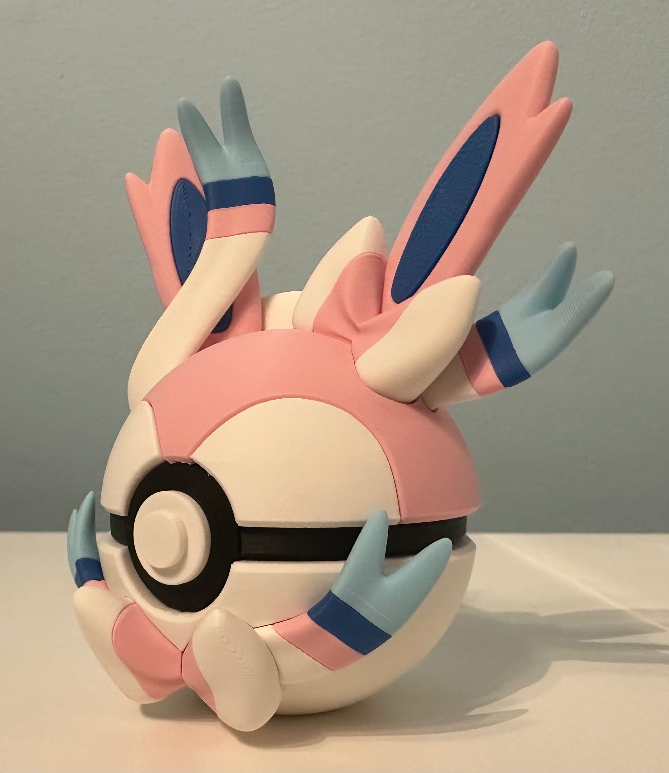 Sylveon Inspired Character Ball: Custom 3D Printed Collectible